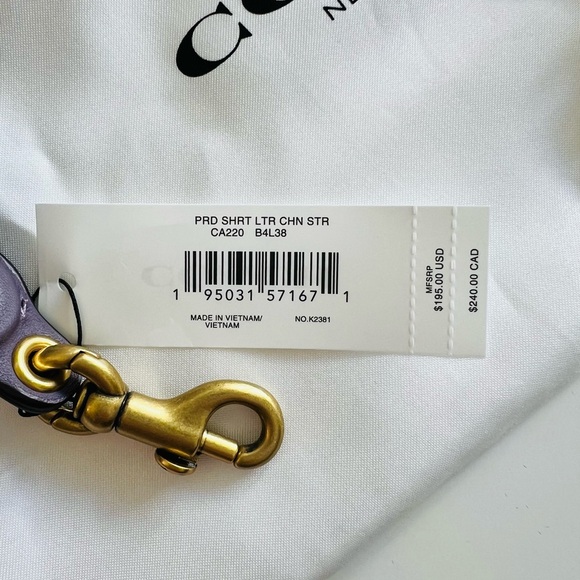 Coach Rainbow Leather Covered Short Chain Strap - Picture 3 of 3